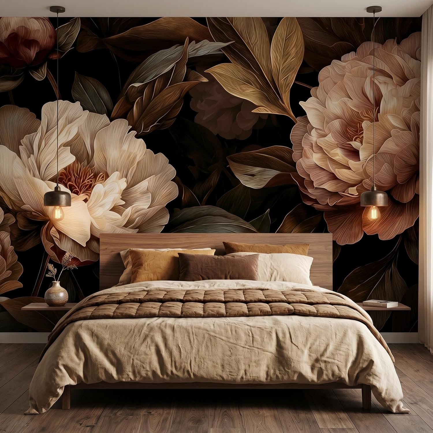 Interior Design Modern - Zarif Şakayık Çiçek Goblen Duvar Asılı