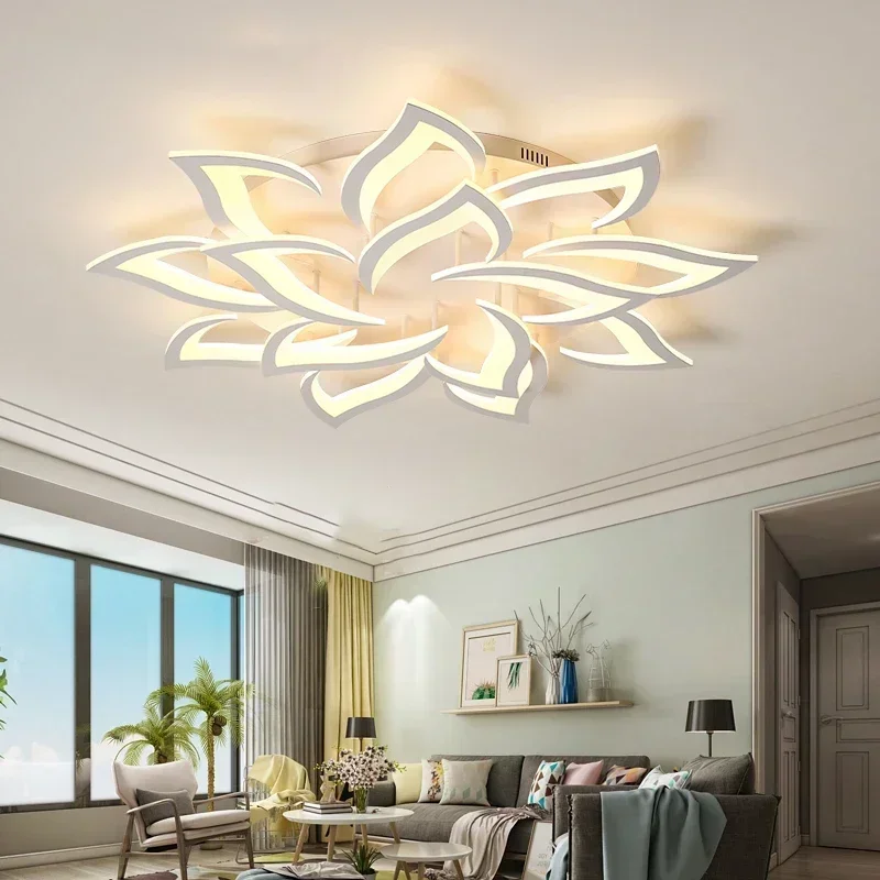 Interior Design Of House - Tasarımcı LED Petal avize oturma odası