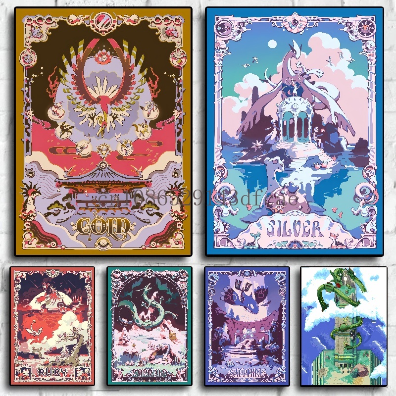 Interior Design Modern - Pokemon Retro karikatür Poster klasik Anime