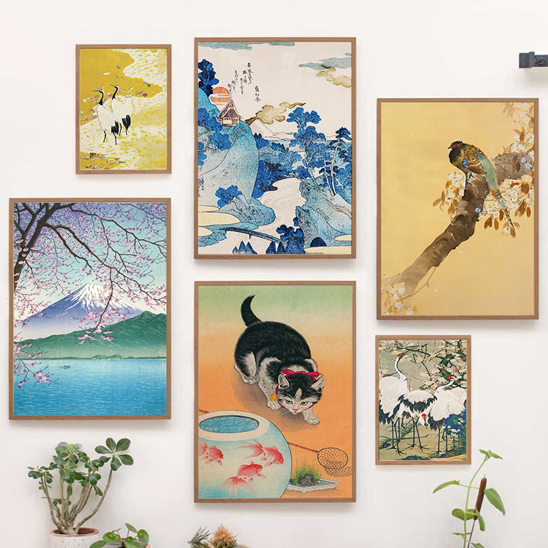 Interior Design Modern - Japon Katsushika Hokusai tuval boyama duvar