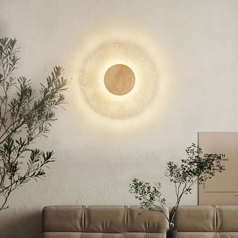 Interior Design Japandi - Modern Dairesel Akrilik Duvar Lambası LED