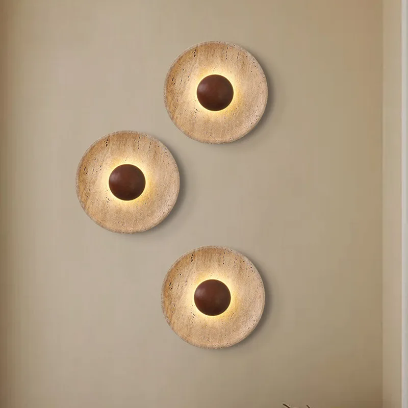 Interior Design Japandi - Modern Doğal Taş Duvar Lambası Aplik,