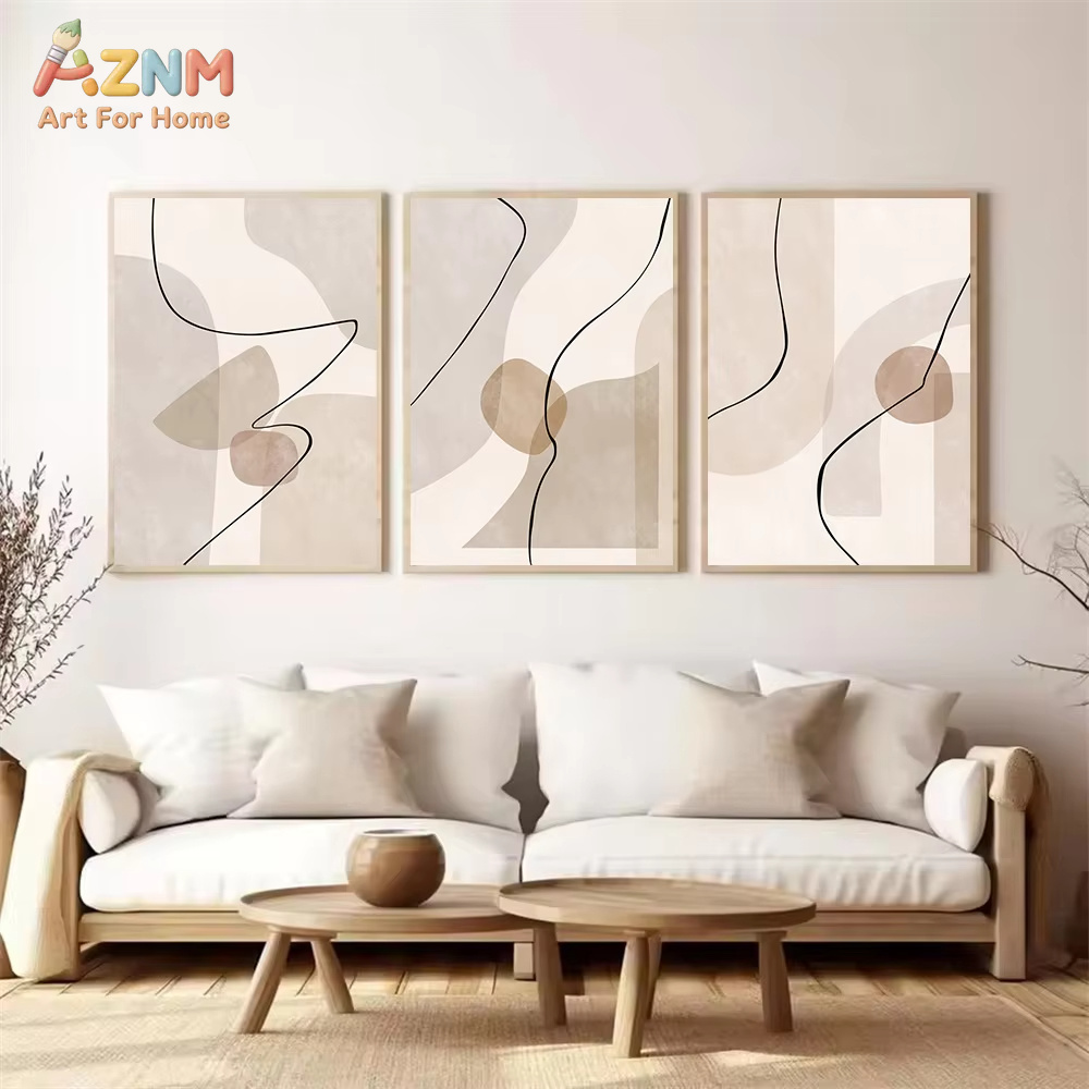 Soyut Bej Geometri Çizgi Duvar - Interior Design Modern incelemesi ve fiyatı