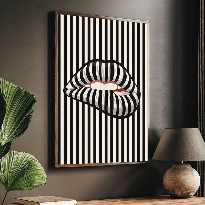 Basit ve Soyut Çizgili Dudak Ş - Interior Design Modern incelemesi ve fiyatı