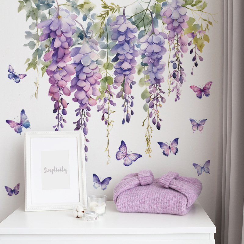 Mor Çiçek Bitkiler Çiçek Duvar - Interior Design Of House incelemesi ve fiyatı