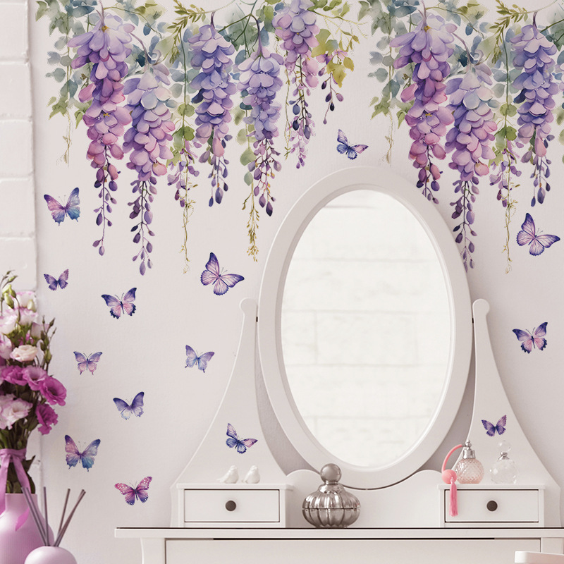 Mor Çiçek Bitkiler Çiçek Duvar - Interior Design Of House incelemesi ve fiyatı